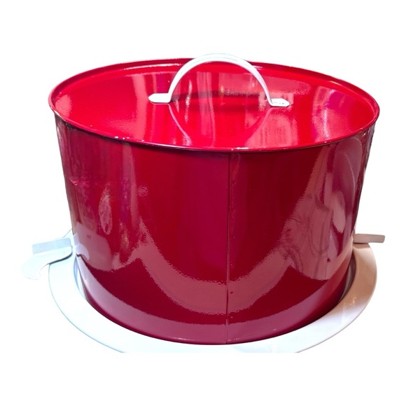 Bakery Red & White Metal Cake Saver with Dome - Picture 10 of 10